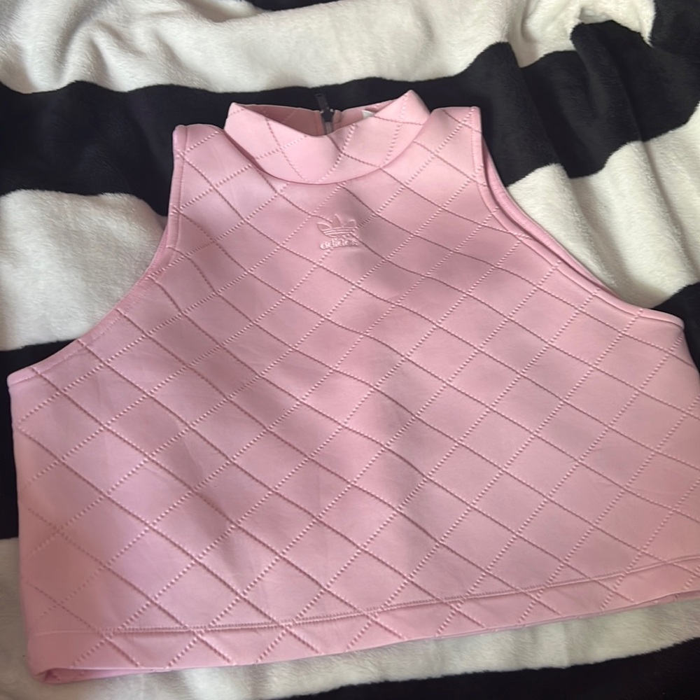 Adidas quilted shell crop top